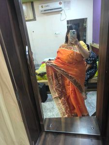 Elegant Orange Ethnic Saree