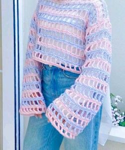 Crochet Knit Top - Pastel Colors