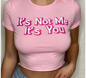 Pink Graphic Crop Top