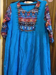 Blue Embroidered Dress