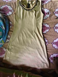 Beaded Neck Sleeveless Dress