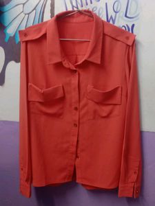 Coral Button-Down Shirt