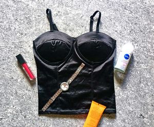 BLACK CORSET TYPE TANK BUSTIER TOP