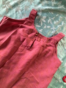 Dusty Rose Printed Kurta Palazzo Set