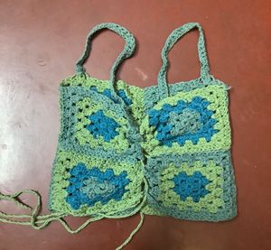 Y2k Crochet Reversible Tie Top