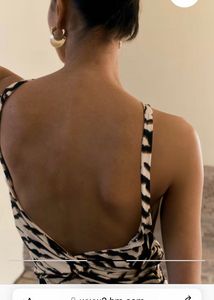 H&amp;m Zebra Print Midi Dress