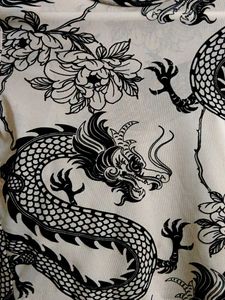 Dragon Print Mesh Top