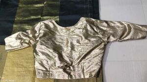 Black &amp; Gold Tissue Saree with Blouse