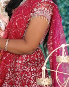 Red Embroidered Indian Lehenga Choli Set