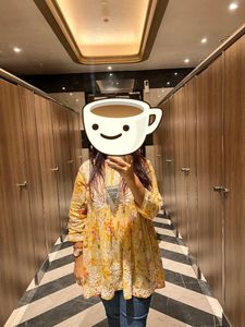 Yellow Chikan kari Top