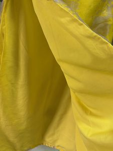 Yellow Organza Boat Neck Kurti