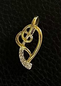 Gold &amp; CZ Heart Pendant