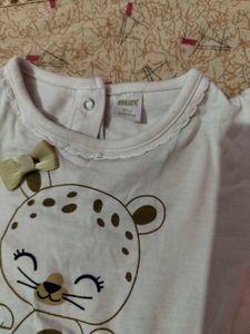 Heart Print Layered Dress With Micky Mouse Tshirt