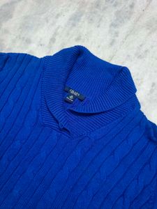 Blue Cable Knit Sweater