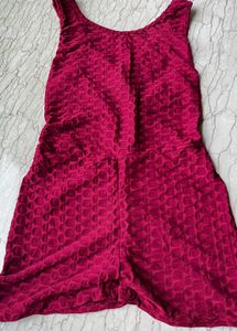 Maroon Free Size Workout Romper