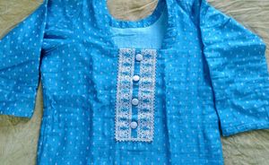 BLUE STRAIGHT FIT KURTA