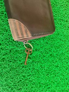 Vintage Striped Brown Wallet
