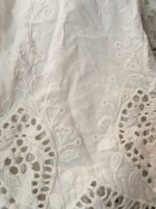 White Embroidered Tunic Top