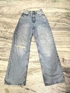 Wide Leg Distressed Jeans