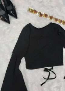 Bell Sleeve Black Top