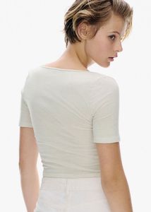 Cropped Scoop-Neck T-Shirt