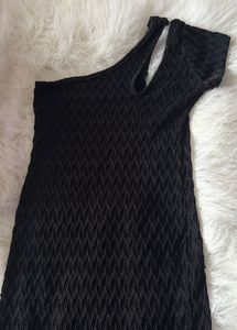 Black One-Shoulder Mini Dress