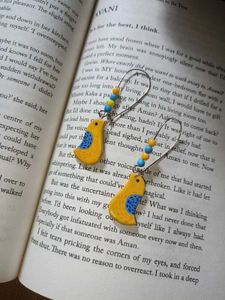 Handmade Cute Bird Clay Earrings