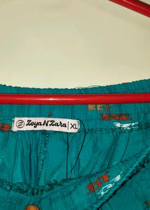 Zara Teal Patterned Pants