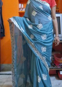 Stylish Work Saree For Party