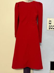 Pintrest glitter Vintage Red Midi Dress