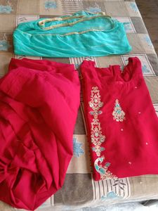 Pink Embroidered Kurta Salwar Suit