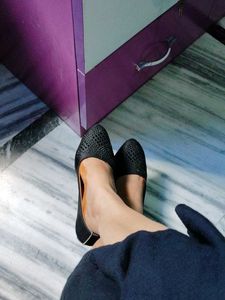 Black Studded Ballet Flats