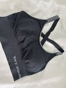 Black Criss-Cross Sports Bra
