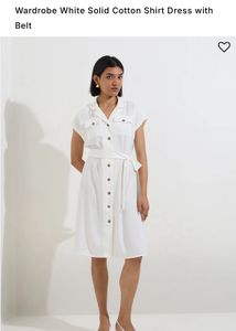 White Button-Down Midi Dress