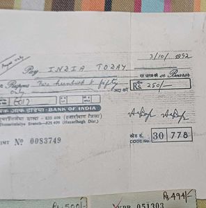 Very old Bank cheques