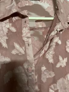 Floral Sheer Button-Up Top