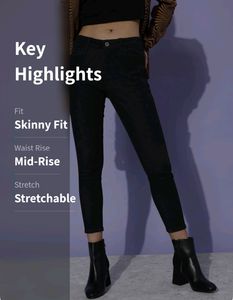 Roadster Mid Rise Skinny Fit Black Jeans