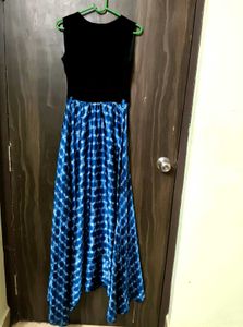 Blue Patterned Maxi Dress