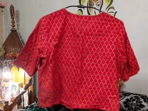 Red Ethnic Blouse | Ethnic Crop Top