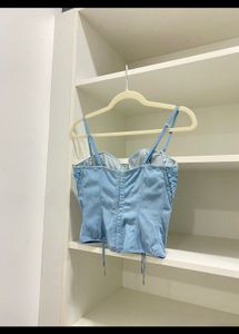 Dior Blue Denim Lace Corset