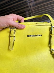 Authentic Michael Kors Lime Yellow Tote Bag