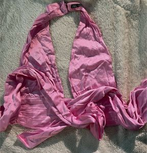 ZARA Bralette Satin Backless Tie Top