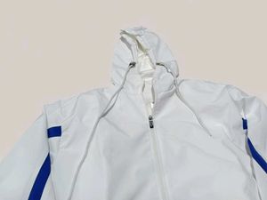 White &amp; Blue Zip-Up Jacket, XL SIZE