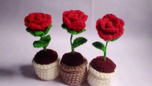 Crochet Rose Decor 1ps 190 3ps 449