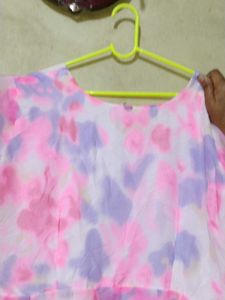 Pink Long Goun Frock Formal Daily Wear Can Carry