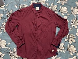 Roadster Men Maroon Pure Cotton Casual Shirt