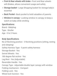 💙BABYHUG STROLLER LIKE NEW ❗ SELF PICKUP MUMBAI✔️