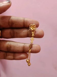 Gold Flower Dangle Earrings
