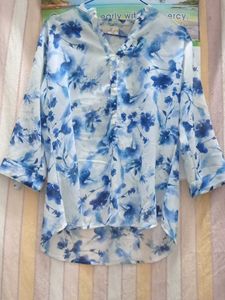 Floral Print Hi-Lo Blouse