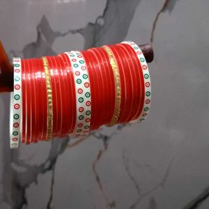 Bridal Red Chura Bangles Set